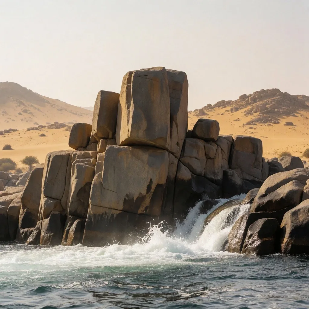 Granite boulders and cataracts in the southern Nile